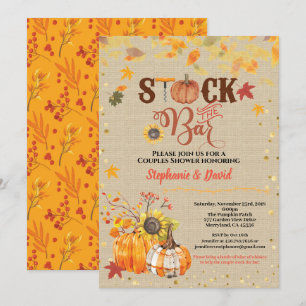 Invitation stock d'automne au bar citrouille couples au foyer
