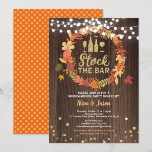 Invitation stock d'automne au bar grâce à la fête de réchauff