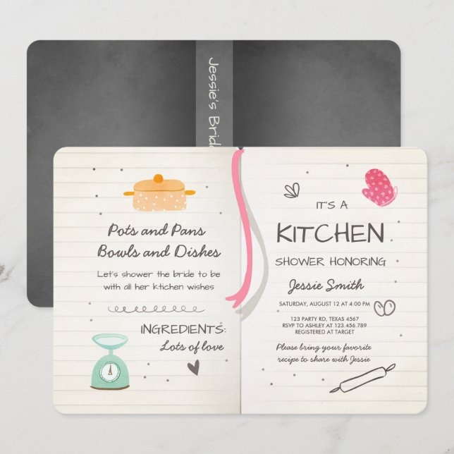 Invitation Stock de la Cuisine d'invitation pour une douche n (Devant / Derrière)