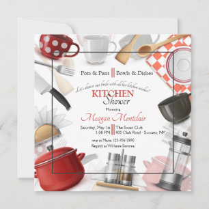 Invitation Stock de la Fête des mariées Carré de cuisine