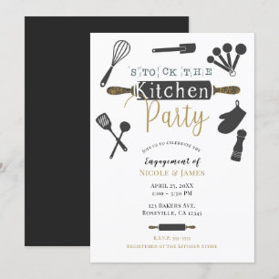 Invitation Stock de la Kitchen Party Shower Modern Minimal