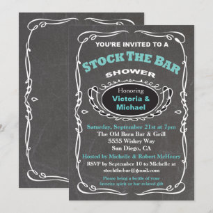 Invitation Stock de l'invitation wedding shower du bar