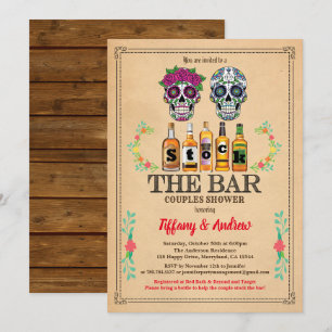 Invitation Stock d'Halloween Le Bar invite les crânes de sucr