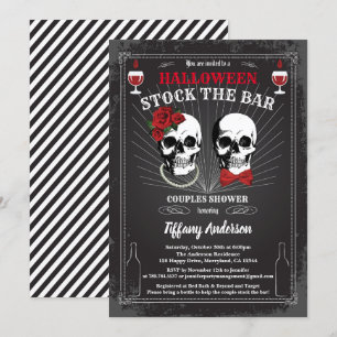 Invitation Stock d'Halloween Le Bar se douche en couple