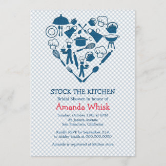 Invitation Stock La Cuisine | Fête des mariées bleue