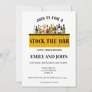 Invitation Stock la douche du Bar Couple