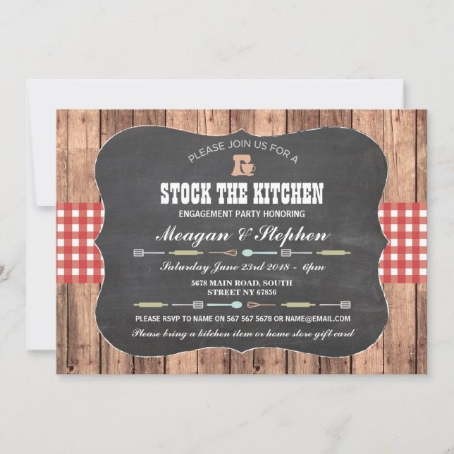Invitation Stock La Kitchen Engagement Party Couples Douche (Devant)