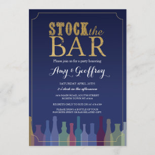 Invitation Stock Le Bar Blue Party Fiançailles Couples Invita