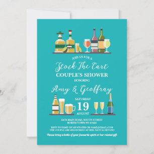 Invitation Stock Le Bar Panier Fiançailles Couple Douche