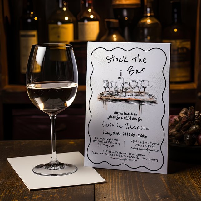 Invitation Stock ligne Bar art Bridal Couples Douche (Créateur téléchargé)