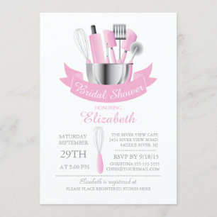 Invitation Stock moderne La Cuisine nuptiale douche Invitatio
