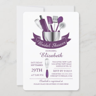 Invitation Stock moderne La Cuisine nuptiale douche Invitatio