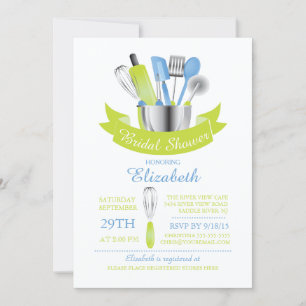 Invitation Stock moderne La Cuisine nuptiale douche Invitatio