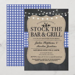 Invitation Stock The Bar and Grill Rustic Engagement Party