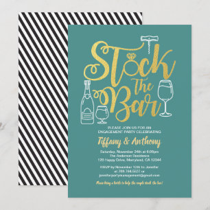 Invitation Stock Turquoise de la partie d'engagement d'invita