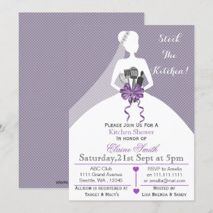 Invitation Stock violet la cuisine  douche nuptiale Invitatio