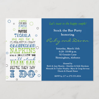 Invitation Stockez la marine d'invitation de partie de rime