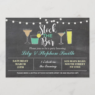 Invitation Stockez la partie de cocktails de fiançailles de