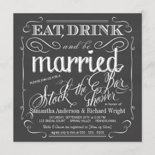 Invitation Stockez l'invitation de wedding shower de tableau