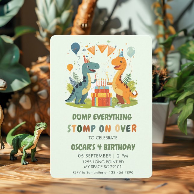 Invitation Stompe sur Dinosaur Anniversaire (Créateur téléchargé)