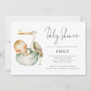 Invitation Stores et Baby shower de script moderne