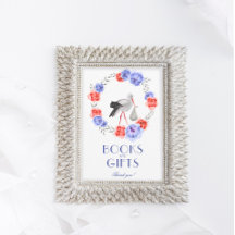 Stork Blue Rouge Floral Baby shower Table Connexio