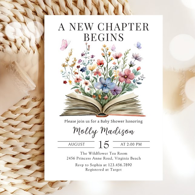 Invitation Storybook Nouveau chapitre commence Baby shower (Créateur téléchargé)