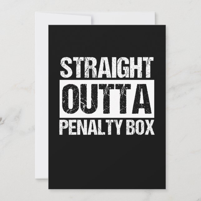 Invitation Straight Outta Penalty Box Sports Ice Hockey Gift (Devant)