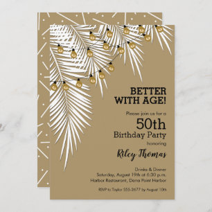 Invitation Strand Lights sur Palm Tree Anniversaire