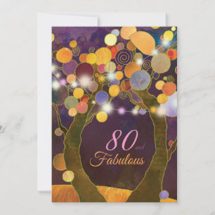 Invitation String Lights 80e fête d'anniversaire
