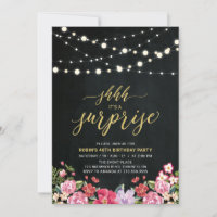 String Lights & Chalkboard Surprise fête d'anniver