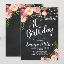 String Lights Surprise 30e Anniversaire Chalkboard