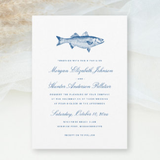 Invitation Striped Bass Fishing Thème Elégant Mariage de la M