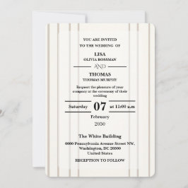 Invitation Striped Preppy Modern Wedding Invite