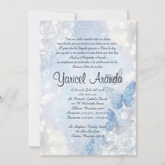 Invitation Style 18 Sky Blue Butterflies