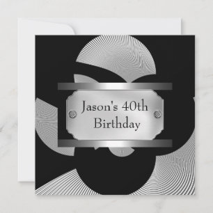 Invitation Style Argent Hommes 40e Chrome Métal Noir Blanc
