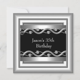 Invitation Style Argent Hommes Chrome Noir Blanc 35ème 5