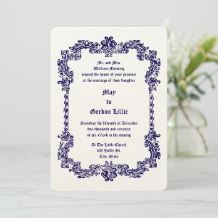 Invitation Style baroque de l'époque victorienne Cadre en feu