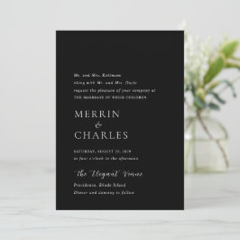 Invitation Style Black Photo Mariage moderne