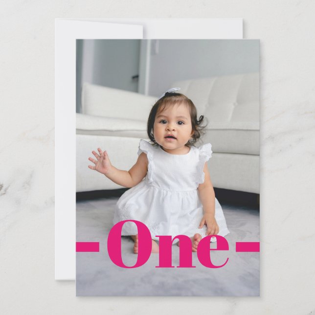 Invitation Style couverture de magazine Pink Photo Girl 1er a (Devant)
