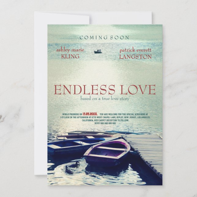 Invitation Style d'affiche du film ENDLESS LOVE (Devant)