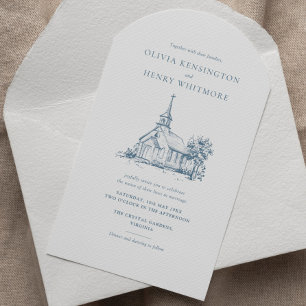 Invitation Style d'arche minimaliste de l'église Mariage