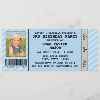 Invitation Style de billet d'événement Anniversaire de fête