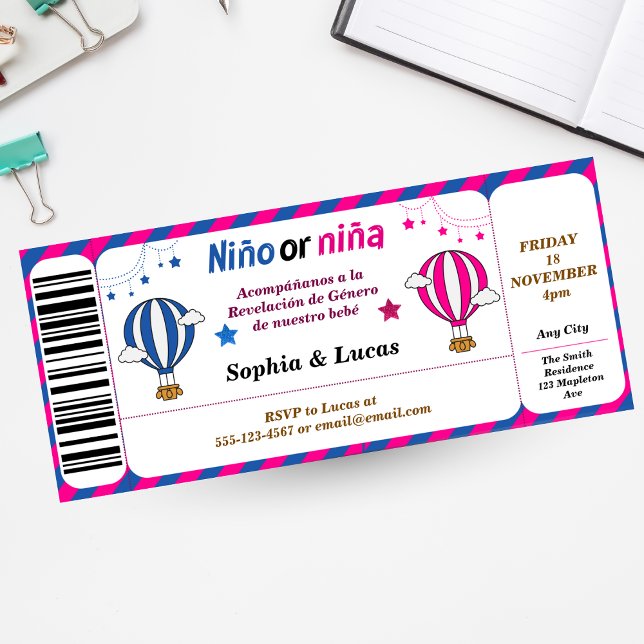 Invitation style de billet en espagnol (Créateur téléchargé)