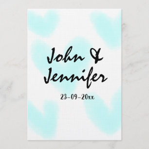 Invitation style de texte minimal simple blanc mariage cœur b