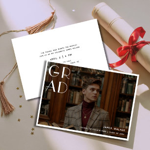 Invitation Style de typographie simple Retro Graduation Photo