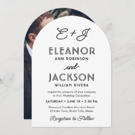 Invitation Style Déco Typographie & Monogramme Mariage photo