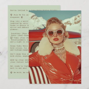 Invitation Style d'hiver rétro et glamour dans un cadre alpin