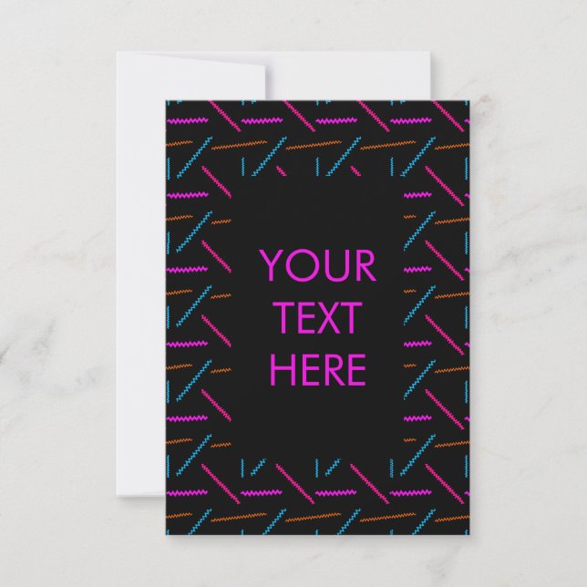 Invitation Style Funky Neon Zigzag Motif des années 90 (Devant)