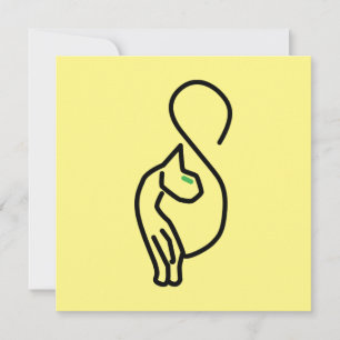 Invitation Style Kitty Cat Outline
